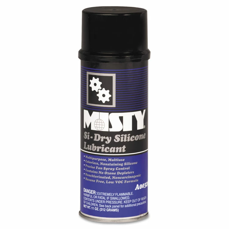 MISTY Si-Dry Silicone Spray Lubricant, 11 Oz Aerosol Can, 12/Carton