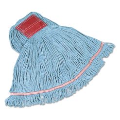 Rubbermaid Commercial Swinger Loop Wet Mop Heads, Cotton/Synthetic, Blue, Large