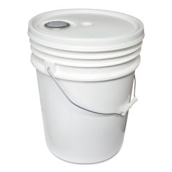 Impact Utility Bucket With Lid, 5 Gal, Polyethylene, White, 11.25" Dia