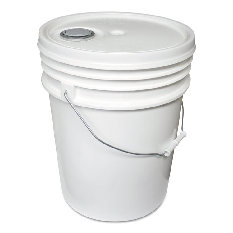 Impact Utility Bucket With Lid, 5 Gal, Polyethylene, White, 11.25" Dia 3 Impact Utility Bucket With Lid, 5 Gal, Polyethylene, White, 11.25" Dia