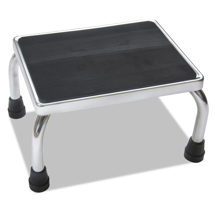 Foot Stool, 1-Step, 350 lb Capacity, 16 x 12 x 8.25, Steel, Chrome/Black Mat Medline Foot Stool, 1-Step, 350 Lb Capacity, 16 X 12 X 8.25, Steel, Chrome/Black Mat -cuisinart shop 181094