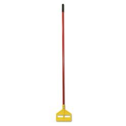 Rubbermaid Commercial Invader Fiberglass Side-Gate Wet-Mop Handle, 60", Red/Yellow