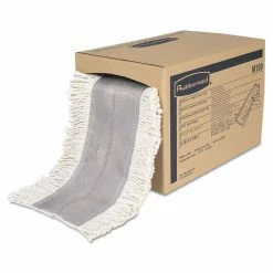 Rubbermaid Commercial Cut To Length Dust Mops, Cotton, White, Cut-End, 5 X 40 Ft, 1 Box