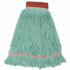 Boardwalk® Wideband Looped-End Mop Heads, Large, Green, 12/Carton