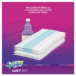 Swiffer WetJet Mop, 11 X 5 White Cloth Head, 46" Purple/Silver Aluminum/Plastic Handle, 2/Carton -cuisinart shop 260229 1