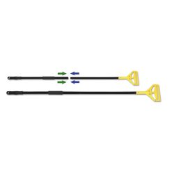 Boardwalk® Two-Piece Metal Handle With Plastic Quick Change Head, 62" Handle, Black/Yellow