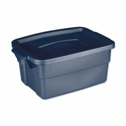 Rubbermaid Roughneck Storage Box, 3 Gal, 10.63" X 15.69" X 7", Dark Indigo Metallic
