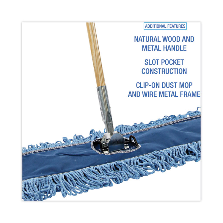 Dry Mopping Kit, 36 x 5 Blue Blended Synthetic Head, 60" Natural Wood/Metal Handle Boardwalk® Dry Mopping Kit, 36 X 5 Blue Blended Synthetic Head, 60" Natural Wood/Metal Handle -cuisinart shop 788308