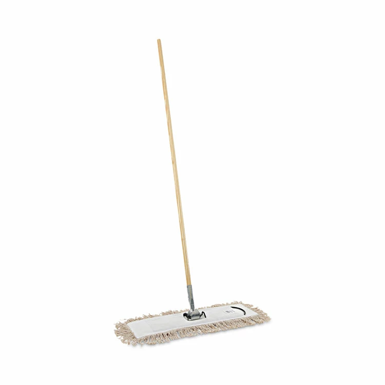 Boardwalk® Cotton Dry Mopping Kit, 24 X 5 Natural Cotton Head, 60" Natural Wood Handle