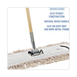 Boardwalk® Cotton Dry Mopping Kit, 24 X 5 Natural Cotton Head, 60" Natural Wood Handle -cuisinart shop 788319