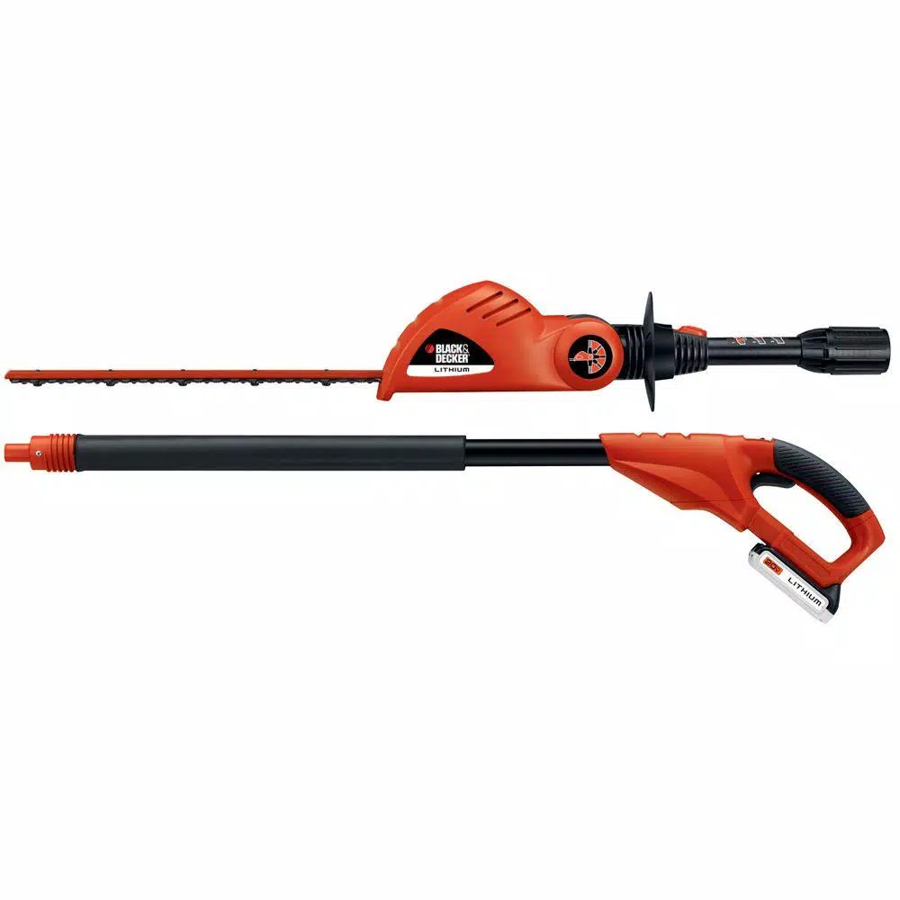 BLACK+DECKER 18 in. 20V MAX Lithium-Ion Cordless Pole Hedge Trimmer with (1) 1.5Ah Battery and Charger Included Trimmers BLACK+DECKER 18 In. 20V MAX Lithium-Ion Cordless Pole Hedge Trimmer With (1) 1.5Ah Battery And Charger Included -cuisinart shop black decker cordless hedge trimmers lpht120 44 1000