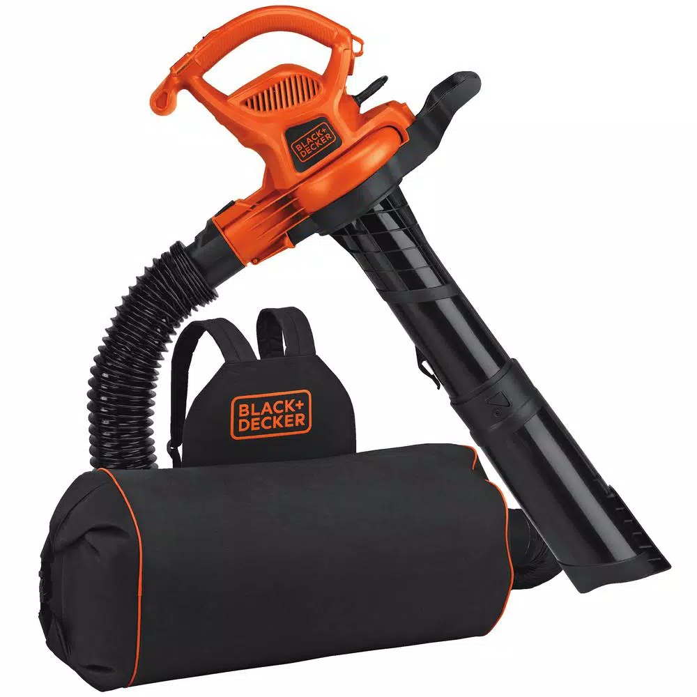 Leaf Blowers BLACK+DECKER 250 MPH 400 CFM 12 Amp 3-in-1 Corded Electric Backpack Leaf Blower/Vac/Mulcher 3 Leaf Blowers BLACK+DECKER 250 MPH 400 CFM 12 Amp 3-in-1 Corded Electric Backpack Leaf Blower/Vac/Mulcher
