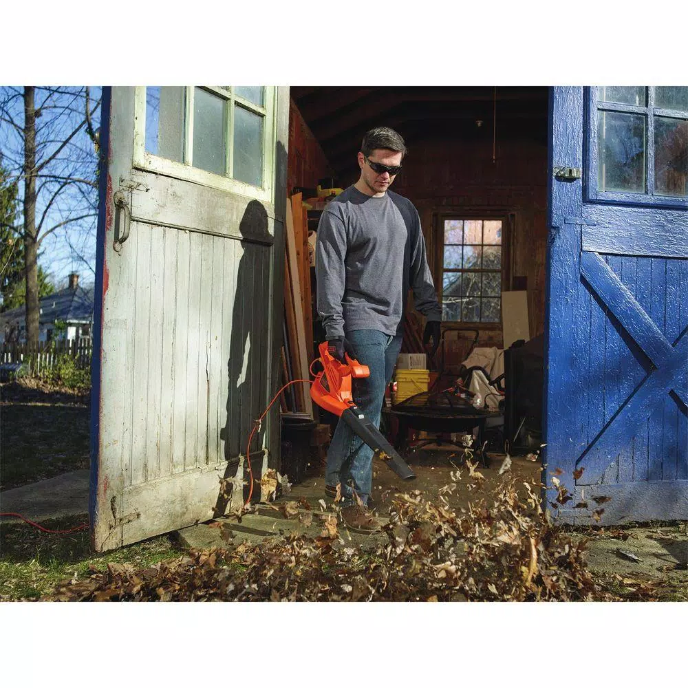 Leaf Blowers BLACK+DECKER 180 MPH 220 CFM 7-Amp Corded Electric Handheld Leaf Blower - Image 6