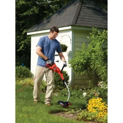 Trimmers BLACK+DECKER 14 In. 7.5-Amp Corded Electric Curved Shaft High Performance Single Line 2-in-1 String Grass Trimmer/Lawn Edger -cuisinart shop black decker electric string trimmers gh3000 31 1000