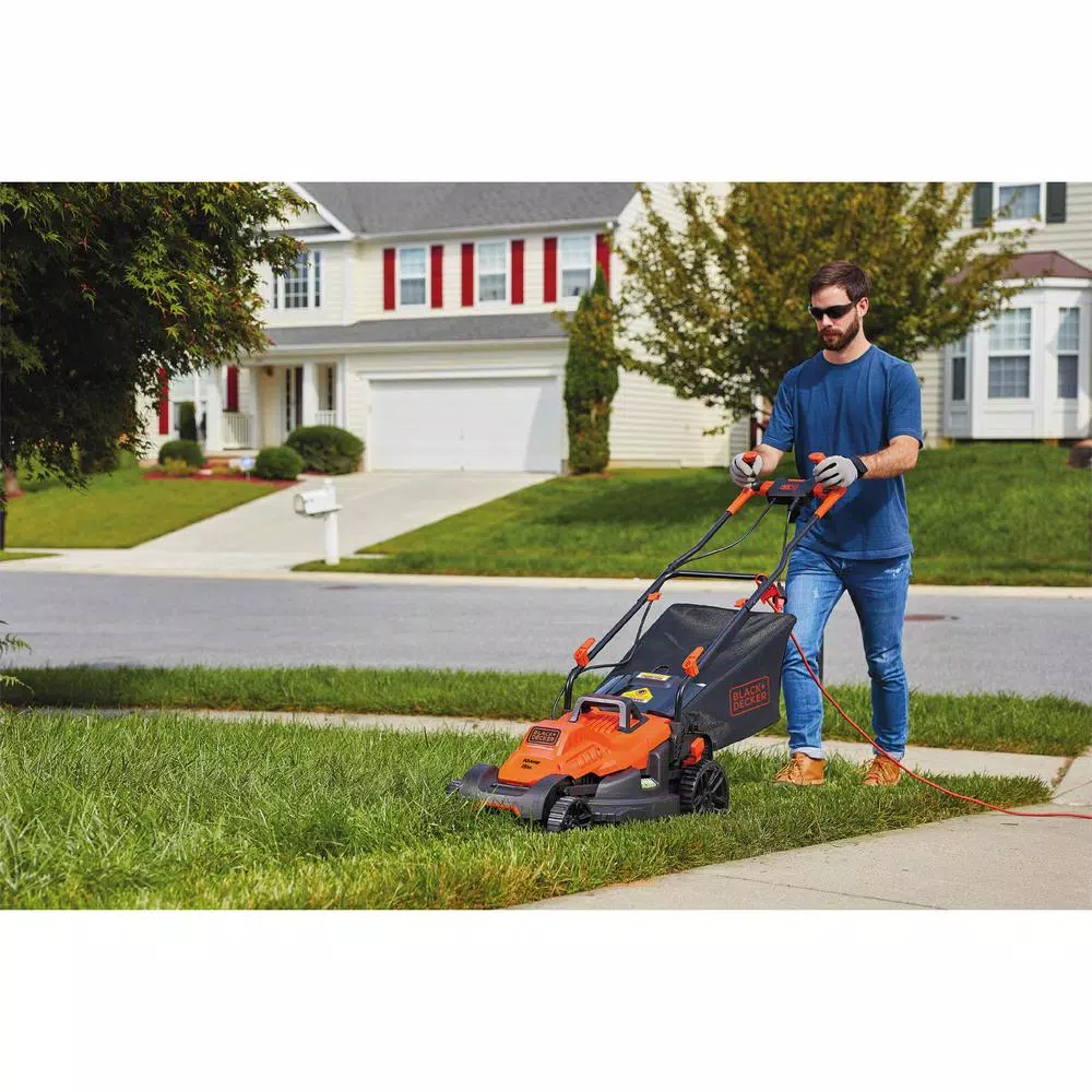 BLACK+DECKER 15 in. 10 Amp Corded Electric Walk Behind Push Mower Lawn Mowers BLACK+DECKER 15 In. 10 Amp Corded Electric Walk Behind Push Mower -cuisinart shop black decker push lawn mowers bemw472bh e1 1000
