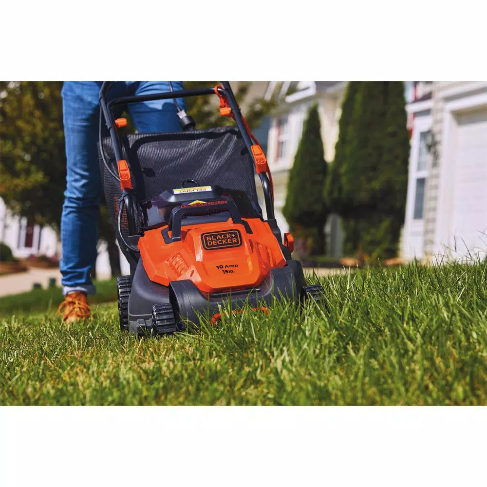 BLACK+DECKER 15 in. 10 Amp Corded Electric Walk Behind Push Mower Lawn Mowers BLACK+DECKER 15 In. 10 Amp Corded Electric Walk Behind Push Mower -cuisinart shop black decker push lawn mowers bemw472bh fa 1000