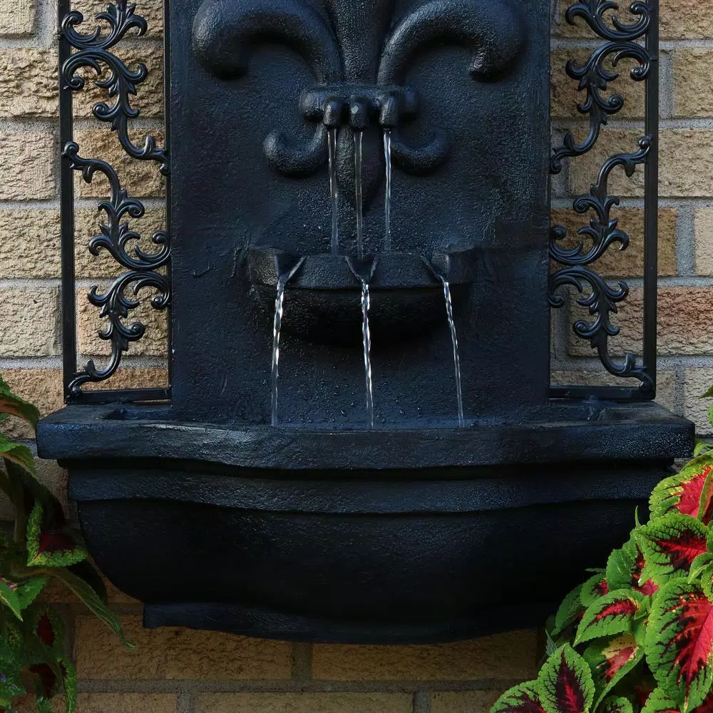 Outdoor Decor Sunnydaze Decor French Lily Lead Electric Powered Outdoor Wall Fountain - Image 4