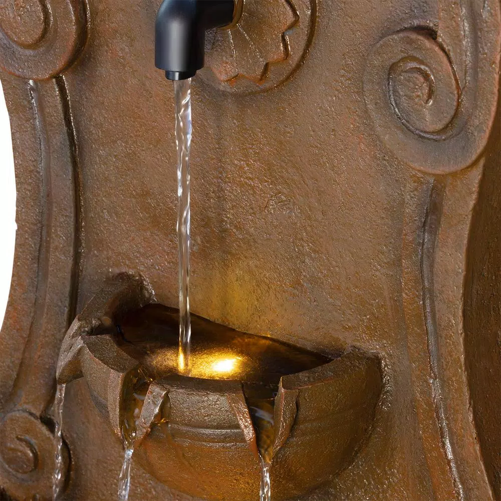 Alpine Corporation Wall Tiering Fountain with LED Lights Outdoor Decor Alpine Corporation Wall Tiering Fountain With LED Lights -cuisinart shop brown alpine corporation indoor water fountains tzl158 77 1000
