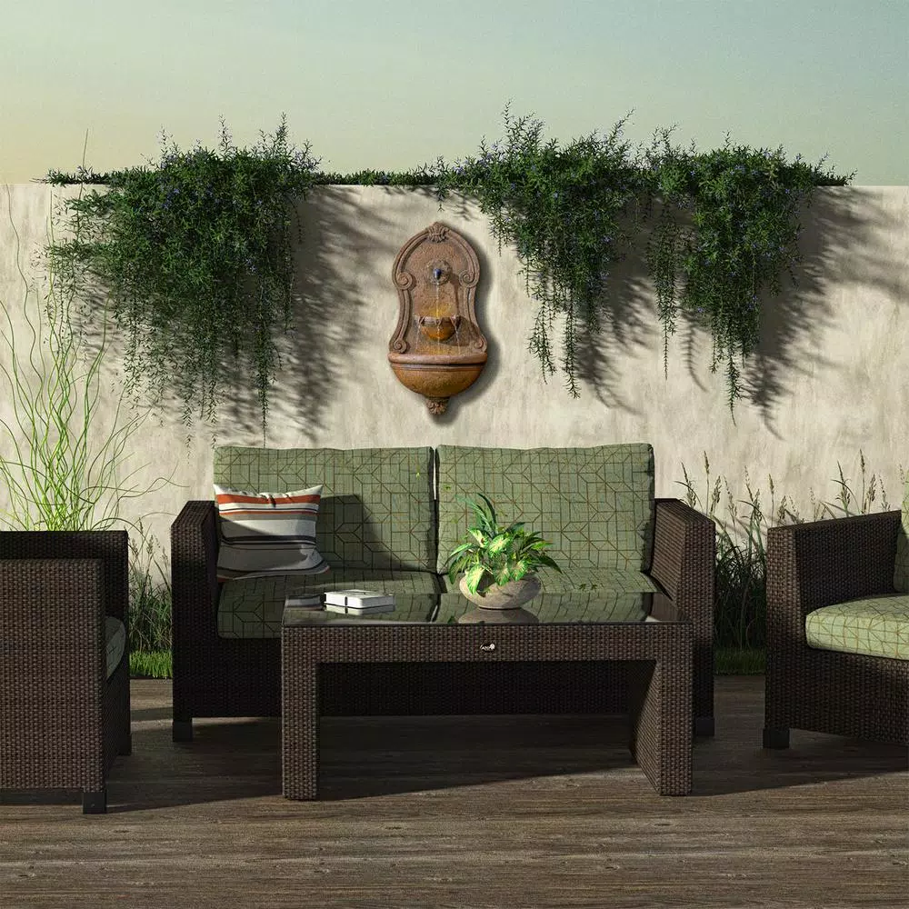 Alpine Corporation Wall Tiering Fountain with LED Lights Outdoor Decor Alpine Corporation Wall Tiering Fountain With LED Lights -cuisinart shop brown alpine corporation indoor water fountains tzl158 e1 1000