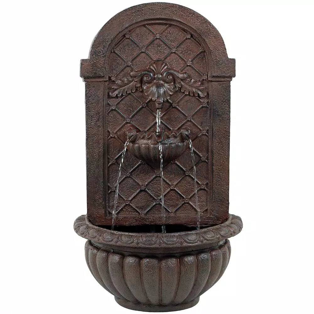 Outdoor Decor Sunnydaze Decor Venetian Iron Electric Powered Outdoor Wall Fountain