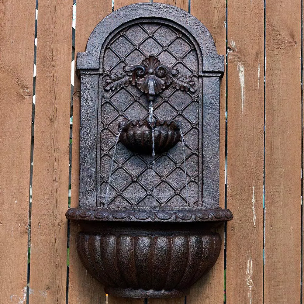 Outdoor Decor Sunnydaze Decor Venetian Iron Electric Powered Outdoor Wall Fountain - Image 2