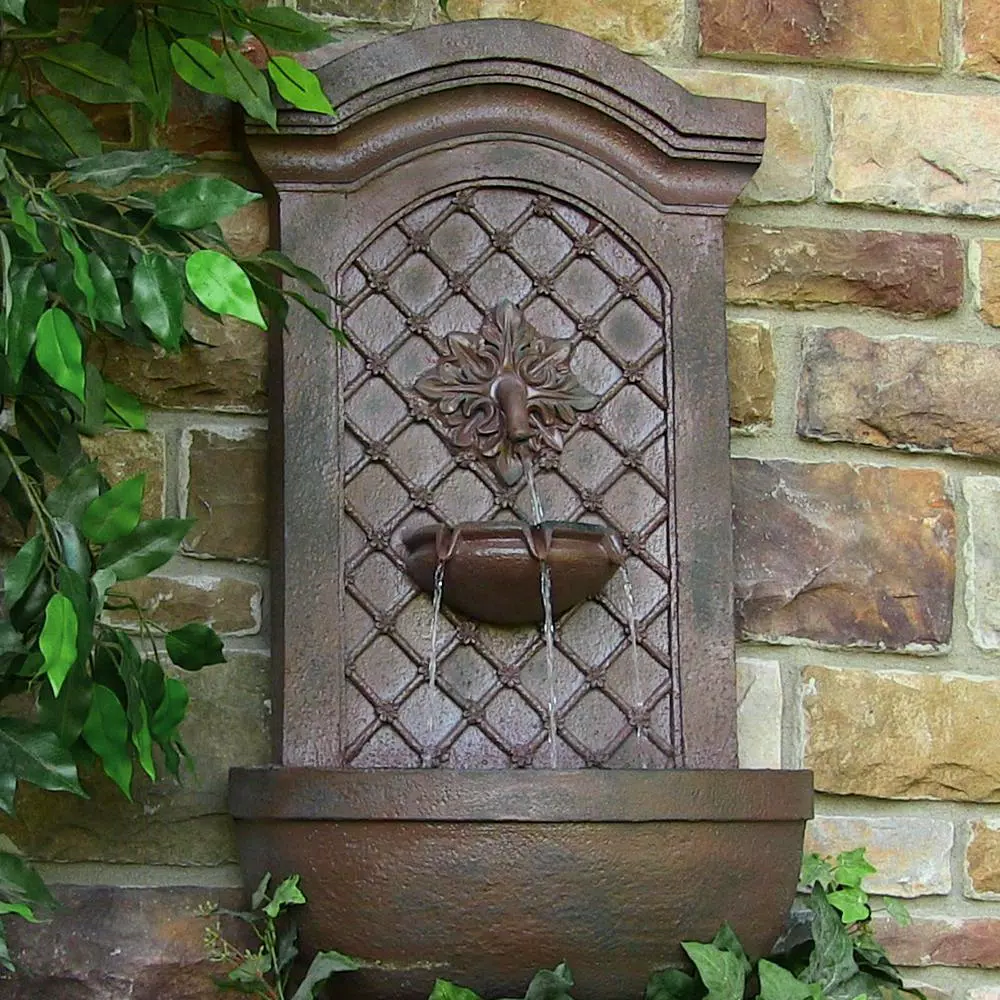 Outdoor Decor Sunnydaze Decor Rosette Leaf Iron Electric Powered Outdoor Wall Fountain - Image 5