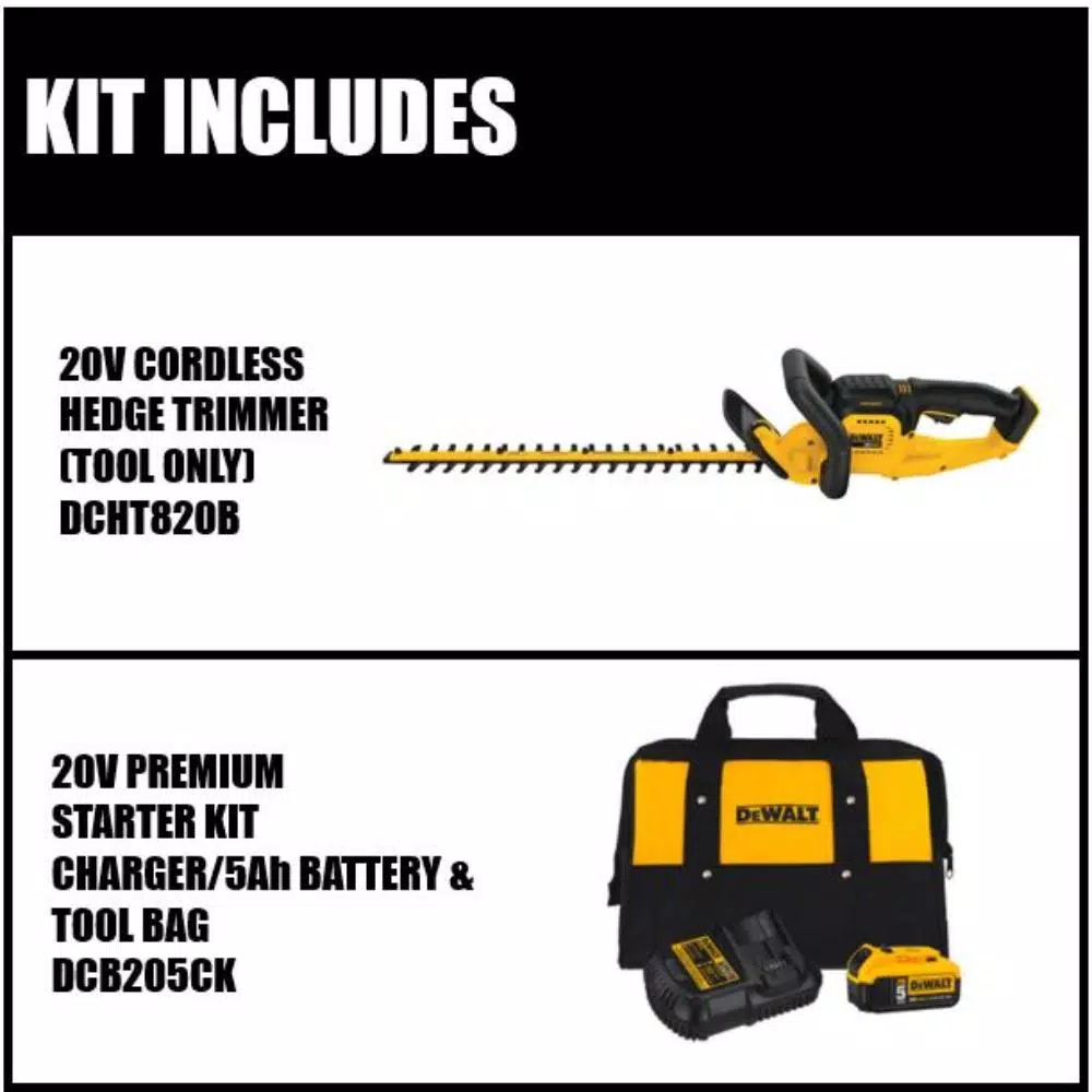 Trimmers DEWALT 22 In. 20V MAX Lithium-Ion Cordless Hedge Trimmer (Tool Only) With Bonus 20V MAX Lithium-Ion Starter Kit Included 5 Trimmers DEWALT 22 In. 20V MAX Lithium-Ion Cordless Hedge Trimmer (Tool Only) With Bonus 20V MAX Lithium-Ion Starter Kit Included - Image 3