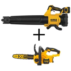 Leaf Blowers DEWALT 125 MPH 450 CFM 20V MAX Cordless Brushless Blower W/(1) 5.0Ah Battery & Charger W/ Bonus 12in 20V Chainsaw (Tool Only)
