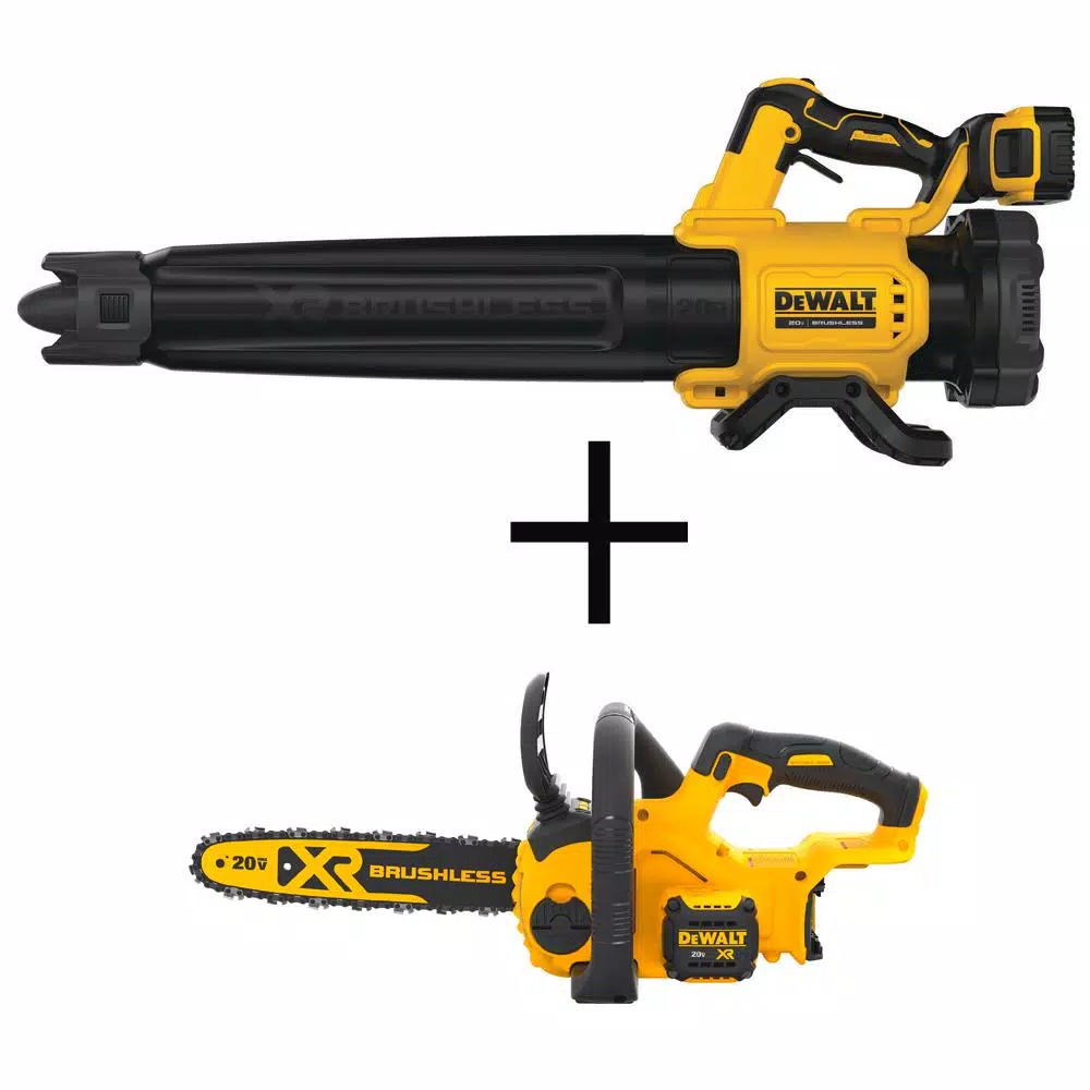 DEWALT 125 MPH 450 CFM 20V MAX Cordless Brushless Blower w/(1) 5.0Ah Battery & Charger w/ Bonus 12in 20V Chainsaw (Tool Only) Leaf Blowers DEWALT 125 MPH 450 CFM 20V MAX Cordless Brushless Blower W/(1) 5.0Ah Battery & Charger W/ Bonus 12in 20V Chainsaw (Tool Only) -cuisinart shop dewalt cordless leaf blowers dcbl722p1w620b 64 1000