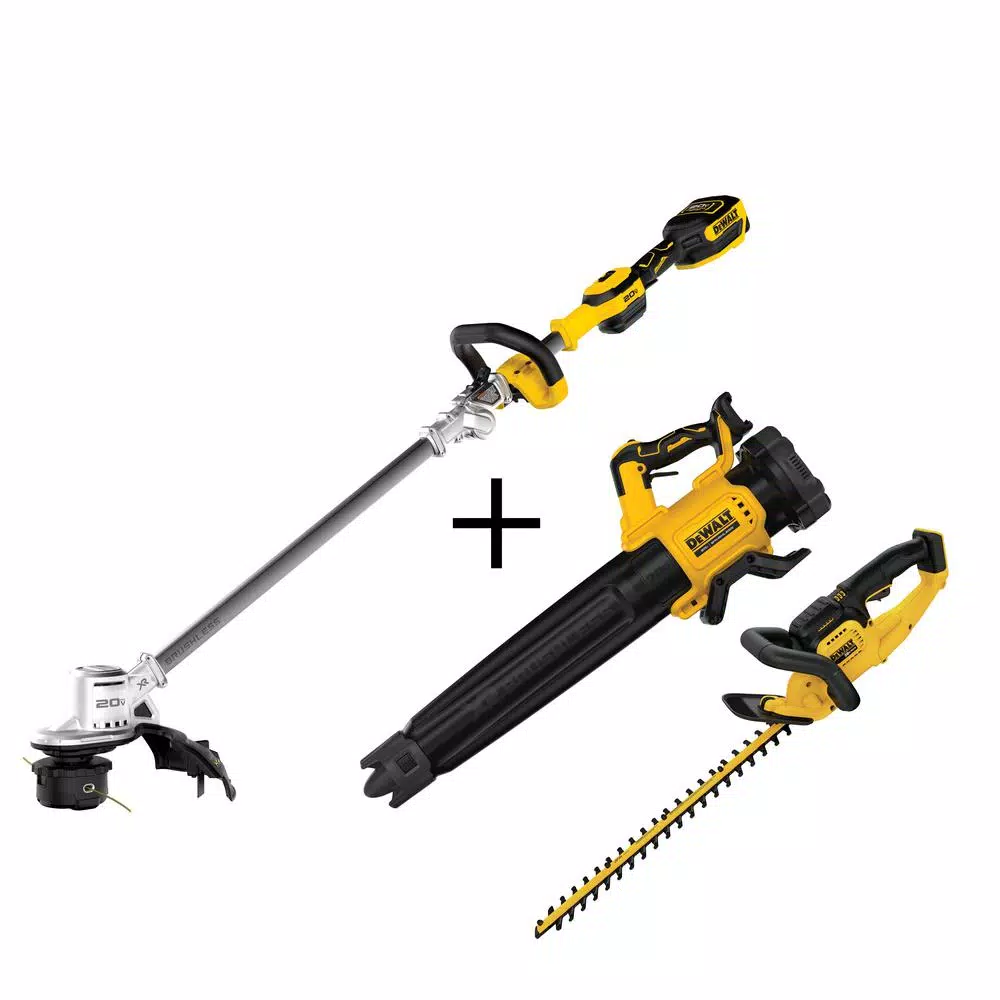 Trimmers DEWALT 14 In. 20V MAX Brushless Cordless String Trimmer With Bonus 20V Blower (Tool Only) And 20V Hedge Trimmer (Tool Only) 3 Trimmers DEWALT 14 In. 20V MAX Brushless Cordless String Trimmer With Bonus 20V Blower (Tool Only) And 20V Hedge Trimmer (Tool Only)