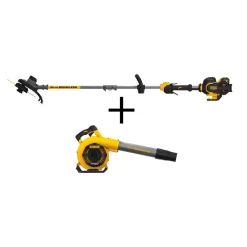 Trimmers DEWALT 15 In. 60V MAX Cordless FLEXVOLT Brushless String Grass Trimmer, (1) 3.0Ah Battery & Charger & Leaf Blower (Tool Only)