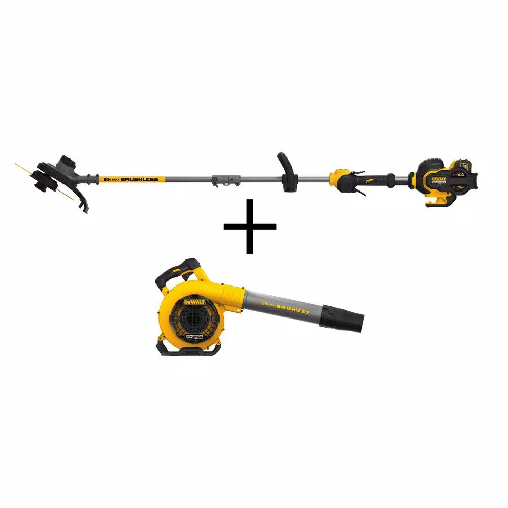 DEWALT 15 in. 60V MAX Cordless FLEXVOLT Brushless String Grass Trimmer, (1) 3.0Ah Battery & Charger & Leaf Blower (Tool Only) Trimmers DEWALT 15 In. 60V MAX Cordless FLEXVOLT Brushless String Grass Trimmer, (1) 3.0Ah Battery & Charger & Leaf Blower (Tool Only) -cuisinart shop dewalt cordless string trimmers dcst970x1dcbl770b 64 1000