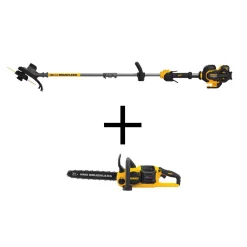 Trimmers DEWALT 15 In. 60V MAX Cordless FLEXVOLT Brushless String Grass Trimmer W/(1)3.0Ah Battery & Charger W/Bonus Chainsaw(Tool Only)