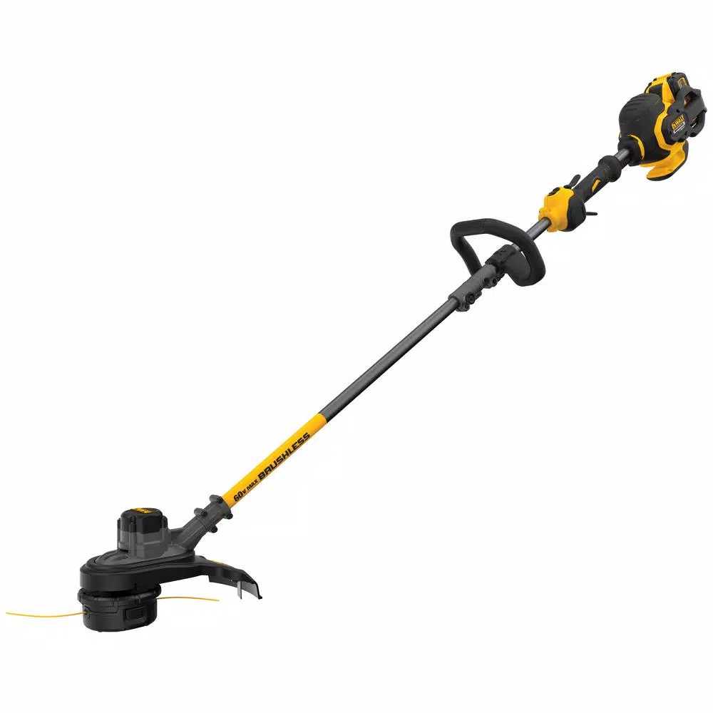 DEWALT 15 in. 60V MAX Lithium-Ion Cordless FLEXVOLT Brushless String Grass Trimmer with (1) 3.0Ah Battery and Charger Included Trimmers DEWALT 15 In. 60V MAX Lithium-Ion Cordless FLEXVOLT Brushless String Grass Trimmer With (1) 3.0Ah Battery And Charger Included -cuisinart shop dewalt cordless string trimmers dcst970x1s 64 1000