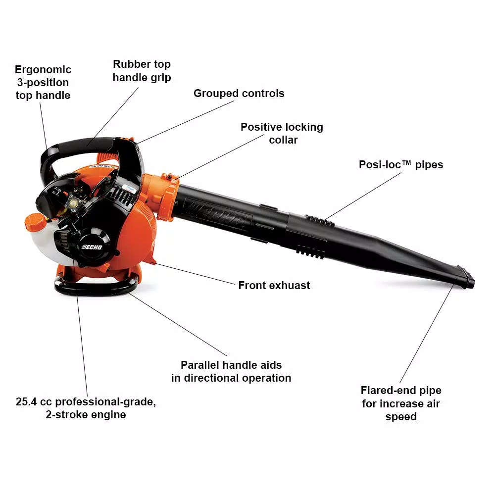 Leaf Blowers ECHO 191 MPH 354 CFM 25.4 Cc Gas 2-Stroke Cycle Low Noise Handheld Leaf Blower 4 Leaf Blowers ECHO 191 MPH 354 CFM 25.4 Cc Gas 2-Stroke Cycle Low Noise Handheld Leaf Blower - Image 2
