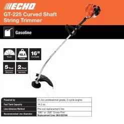 Trimmers ECHO 21.2 Cc Gas 2-Stroke Cycle Curved Shaft Trimmer -cuisinart shop echo gas string trimmers gt 225 a0 1000
