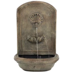 Outdoor Decor Sunnydaze Decor Seaside Florentine Stone Electric Powered Outdoor Wall Fountain