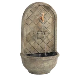 Outdoor Decor Sunnydaze Decor Messina Florentine Stone Electric Powered Wall Fountain