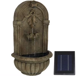 Outdoor Decor Sunnydaze Decor Florence Resin Florentine Stone Solar-On-Demand Outdoor Wall Fountain