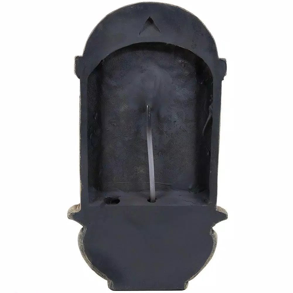 Outdoor Decor Sunnydaze Decor Venetian Resin Florentine Stone Finish Solar Outdoor Wall Fountain - Image 4