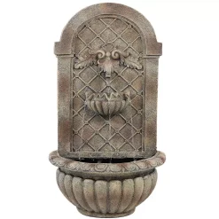 Outdoor Decor Sunnydaze Decor Venetian Resin Florentine Stone Finish Solar Outdoor Wall Fountain