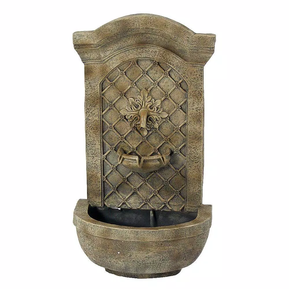 Sunnydaze Decor Rosette Leaf Florentine Stone Electric Powered Outdoor Wall Fountain Outdoor Decor Sunnydaze Decor Rosette Leaf Florentine Stone Electric Powered Outdoor Wall Fountain -cuisinart shop gold sunnydaze decor indoor water fountains xca 132592003 fs 64 1000