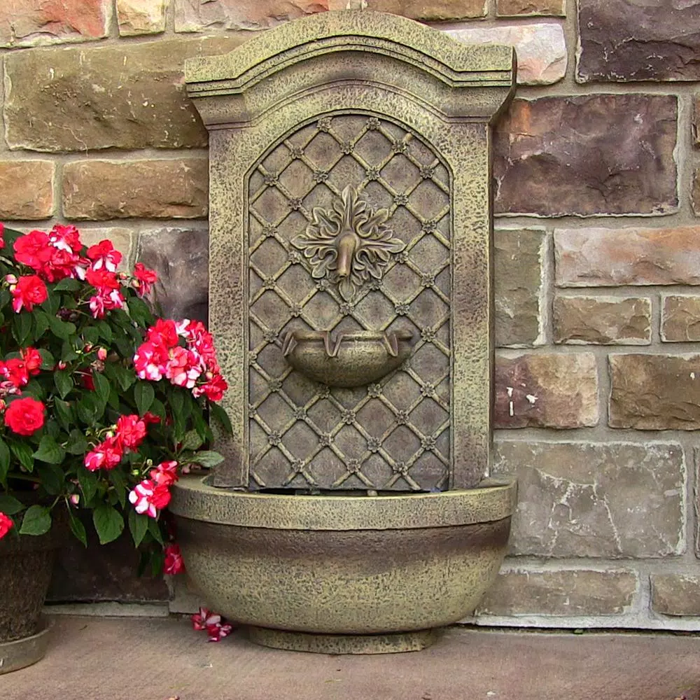 Sunnydaze Decor Rosette Leaf Florentine Stone Electric Powered Outdoor Wall Fountain Outdoor Decor Sunnydaze Decor Rosette Leaf Florentine Stone Electric Powered Outdoor Wall Fountain -cuisinart shop gold sunnydaze decor indoor water fountains xca 132592003 fs c3 1000