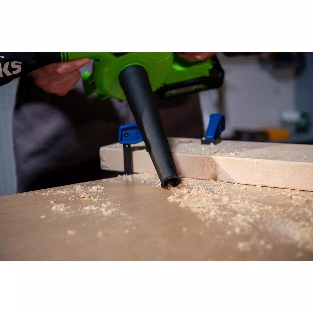 Leaf Blowers Greenworks 90 MPH 180 CFM 24-Volt Battery Cordless Shop Blower With 2.0 Ah USB Battery And Charger Included SBL24B211 - Image 10