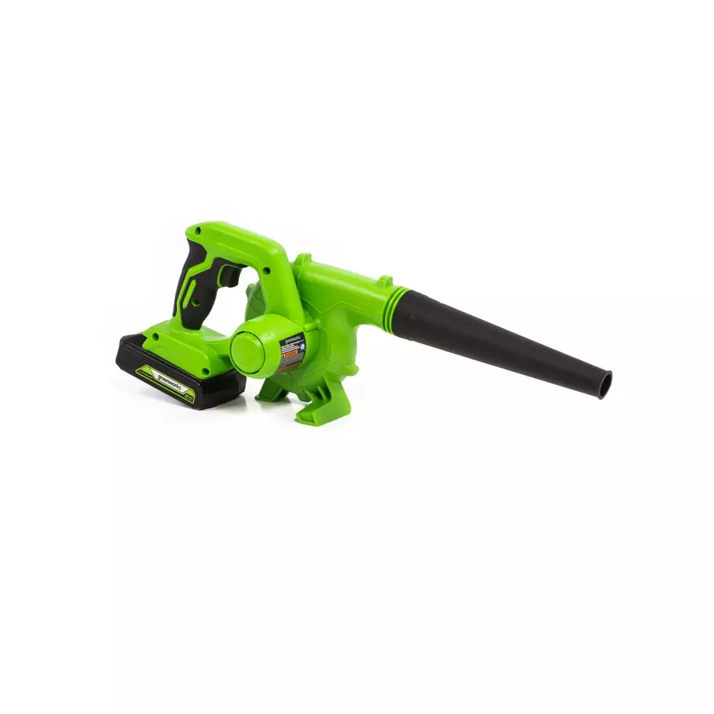 Leaf Blowers Greenworks 90 MPH 180 CFM 24-Volt Battery Cordless Shop Blower With 2.0 Ah USB Battery And Charger Included SBL24B211 - Image 5