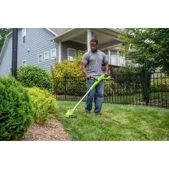 Trimmers Greenworks 12 In. 24-Volt Battery Cordless TORQDRIVE String Trimmer With 2.0 Ah USB Battery And Charger Included ST24B212 -cuisinart shop greenworks cordless string trimmers 2104502az 31 1000