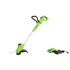Trimmers Greenworks 12 In. 24-Volt Battery Cordless TORQDRIVE String Trimmer With 2.0 Ah USB Battery And Charger Included ST24B212