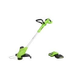 Trimmers Greenworks 11 In. 24-Volt Battery Cordless TORQDRIVE String Trimmer With 2.0 Ah USB Battery And Charger Included ST24B214