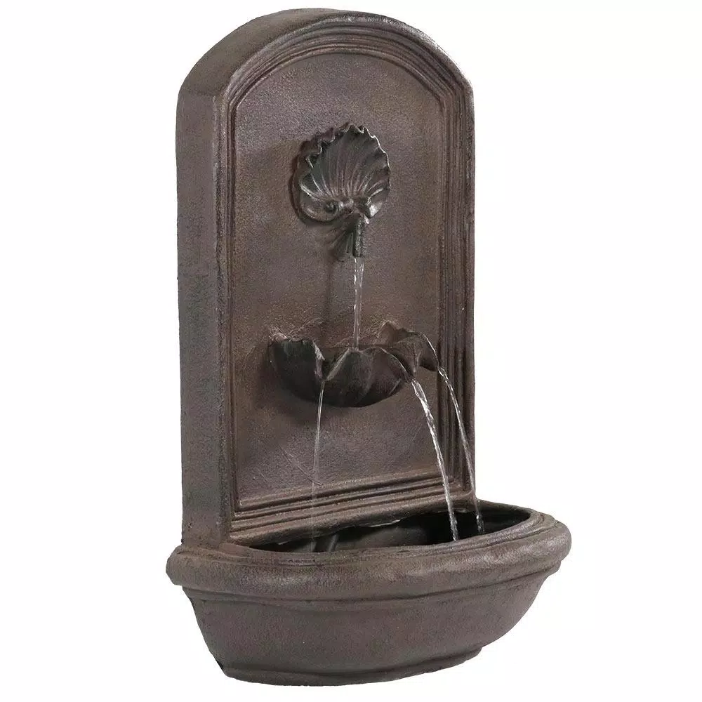 Outdoor Decor Sunnydaze Decor Seaside Resin Iron Solar Outdoor Wall Fountain
