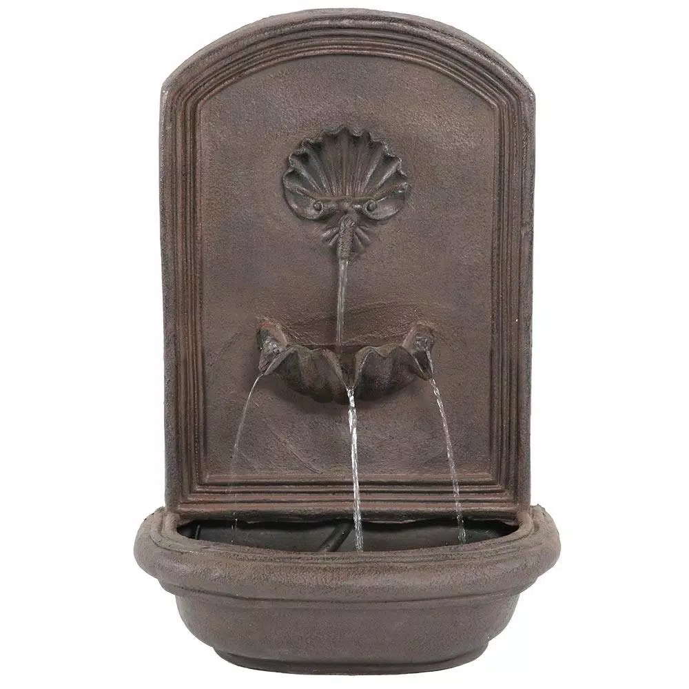 Outdoor Decor Sunnydaze Decor Seaside Resin Iron Solar Outdoor Wall Fountain - Image 2